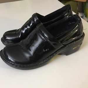 Born Concept Black Patent Clogs